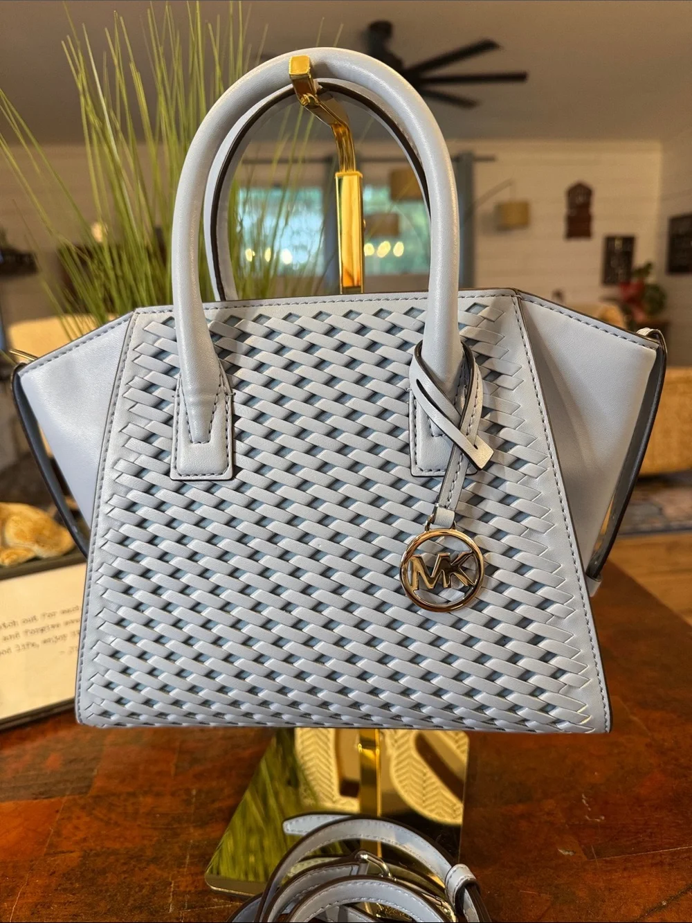 Michael Kors Avril Small Woven Satchel
